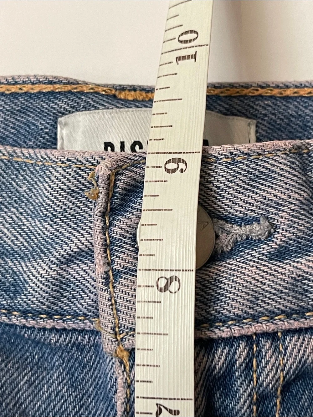 pistola Distressed Blue Denim Jean Shorts
